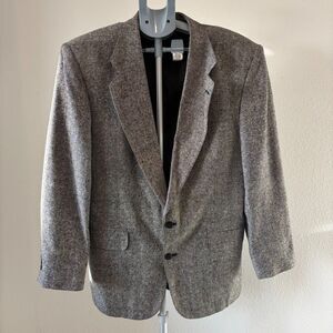 Vtg‎ Robert Stock Blazer Jacket Mens 41R Gray Notch Lapel Single Breasted Formal